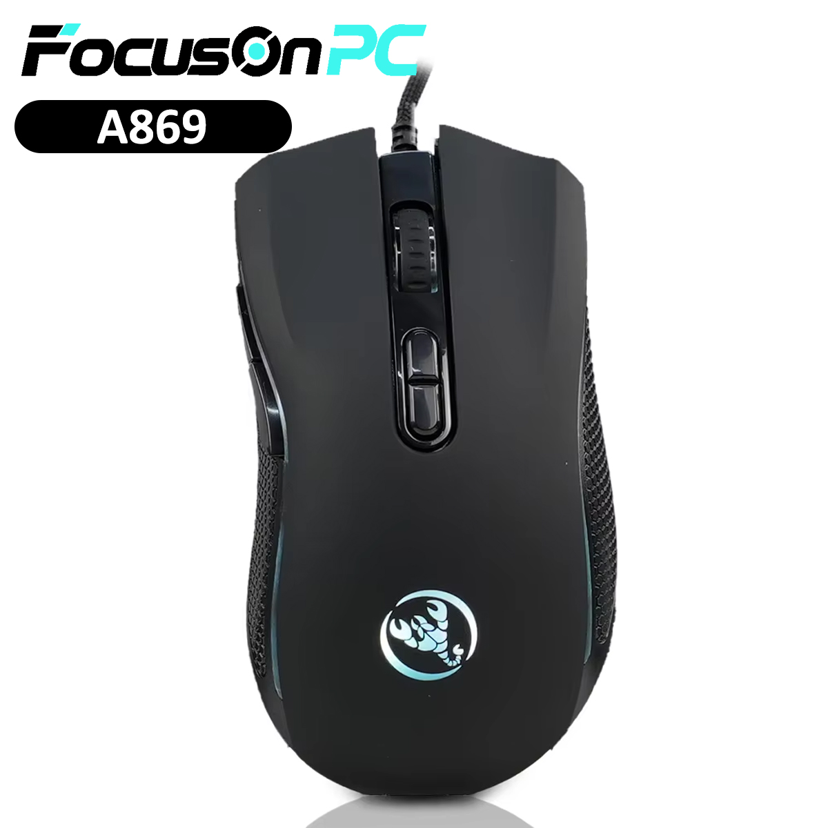 Gaming Console Buttons - FocusOnPC kabelgebundene, optische Gaming-Maus mit 7