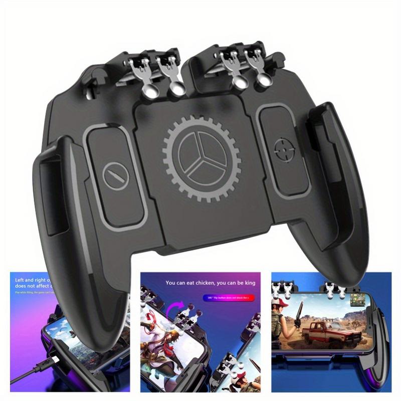 Gaming Console For Phone - Handy-Griffhalter 6-Finger-Gaming-Kühlungs-Gamepad Joystick L1R1 Trigger-Controller